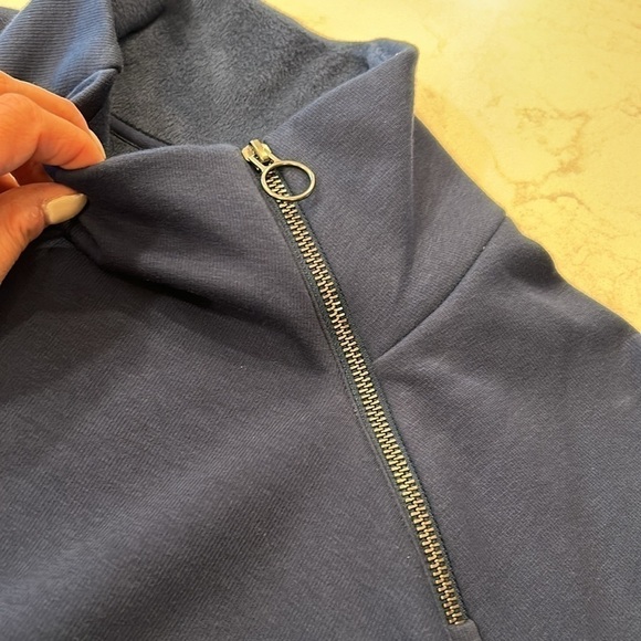 Athleta Cozy Karma Asym Pullover Women’s Medium Navy Blue - Picture 7 of 16